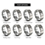 font options for inside engraving on gray planetary symbol moon rings