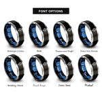 font options for inside engraving on black & blue & grey planisphere rings