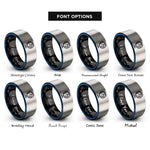 font options for inside engraving on black & blue & silver planisphere rings