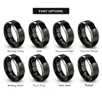 font options for inside engraving on black & grey planter rings