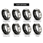 font options for inside engraving on black & grey planter rings