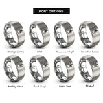 font options for inside engraving on grey planter rings