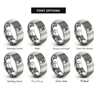 font options for inside engraving on grey planter rings