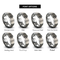 font options for inside engraving on silver planter rings