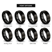 font options for inside engraving on black plasma cutter rings