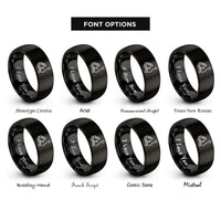 font options for inside engraving on black plastic worm rings