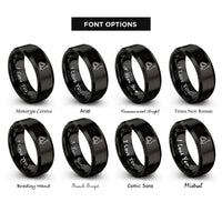 font options for inside engraving on black plastic worm rings