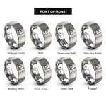 font options for inside engraving on grey plastic worm rings