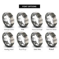 font options for inside engraving on gray plastic worm rings