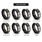 font options for inside engraving on black & gray plate carrier rings