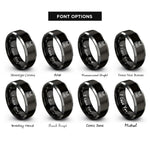 font options for inside engraving on black & silver plate carrier rings