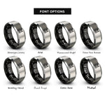 font options for inside engraving on black & grey plate carrier rings