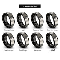 font options for inside engraving on black & grey plate carrier rings
