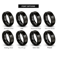 font options for inside engraving on black plate carrier rings