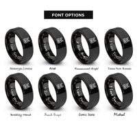 font options for inside engraving on black plate carrier rings