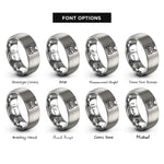 font options for inside engraving on silver plate carrier rings