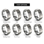 font options for inside engraving on silver plateau contours rings