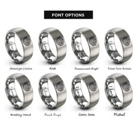 font options for inside engraving on silver plateau contours rings