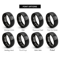 font options for inside engraving on black platform screen doors rings