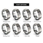 font options for inside engraving on gray platform screen doors rings