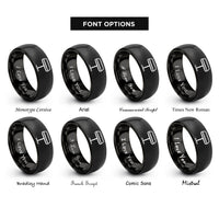 font options for inside engraving on black platform sign rings