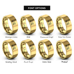 font options for inside engraving on gold play bow dog rings
