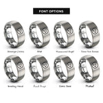 font options for inside engraving on gray play icon rings