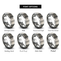 font options for inside engraving on gray play icon rings