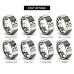 font options for inside engraving on grey play icons rings