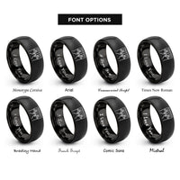 font options for inside engraving on black playing octaves rings