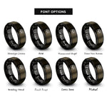 font options for inside engraving on gunmetal & black playing octaves rings