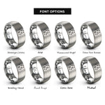 font options for inside engraving on silver pleiades constellation rings
