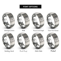 font options for inside engraving on silver pleiades constellation rings