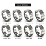 font options for inside engraving on grey pleiades rings