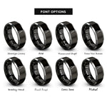 font options for inside engraving on black & grey pliers rings