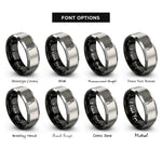 font options for inside engraving on black & grey pliers rings