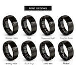 font options for inside engraving on black pliers rings