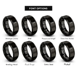 font options for inside engraving on black pliers rings