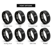 font options for inside engraving on black pliers rings