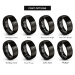 font options for inside engraving on black pliers rings