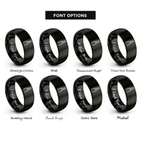 font options for inside engraving on black pliers rings