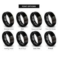font options for inside engraving on black pliers rings