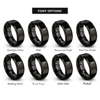 font options for inside engraving on black pliers rings