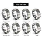 font options for inside engraving on silver pliers rings