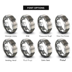 font options for inside engraving on grey pliers rings