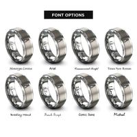 font options for inside engraving on grey pliers rings