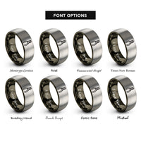 font options for inside engraving on gunmetal & gray pliers rings