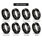 font options for inside engraving on black & silver plow rings