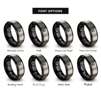 font options for inside engraving on black & grey plow rings