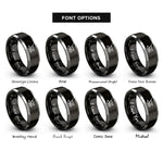 font options for inside engraving on black & gray plow rings